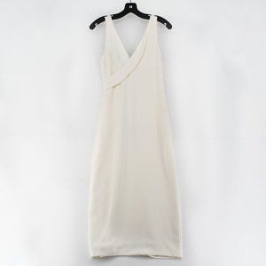 Cushnie Et Ochs Womens White Fringe Sleeveless V-Neck Cocktail Dress Size 4